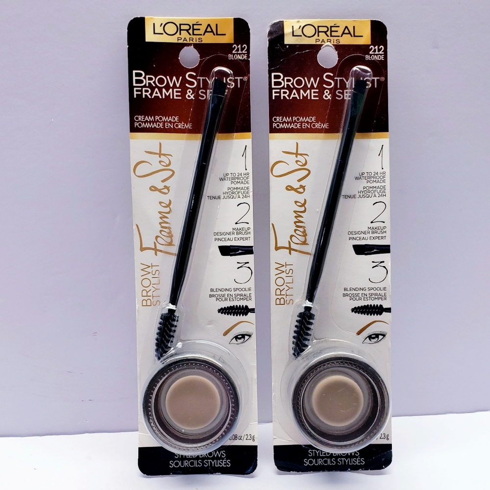 L’Oreal Paris Brow Stylist Frame and Set, 212 Blonde, 0.08 oz (2 pack)